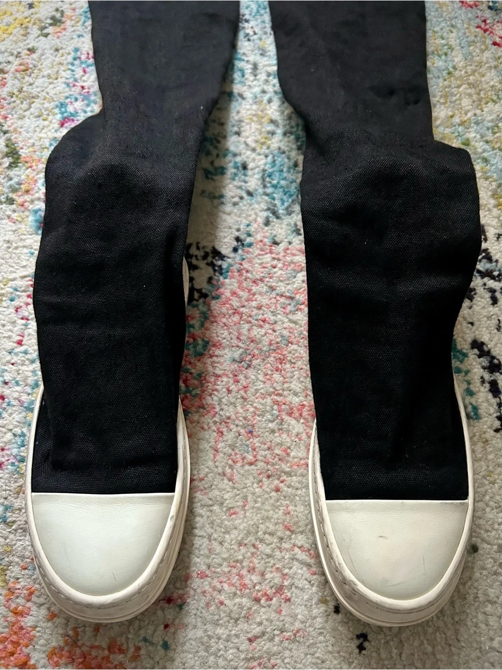 Rick Owen’s DRKSHDW Black Wax High Sock Sneaker